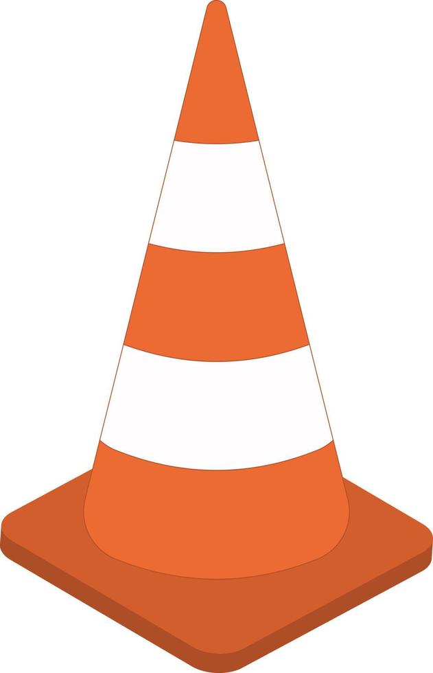 branco laranja tráfego cone 3d placa vetor
