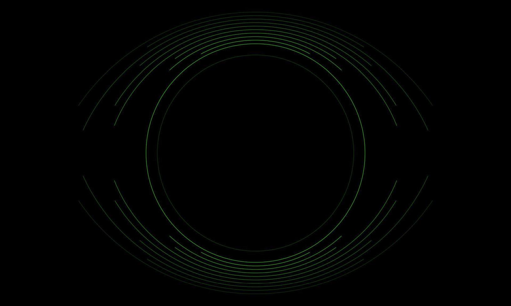 Preto verde circular mínimo linhas abstrato futurista tecnologia fundo vetor