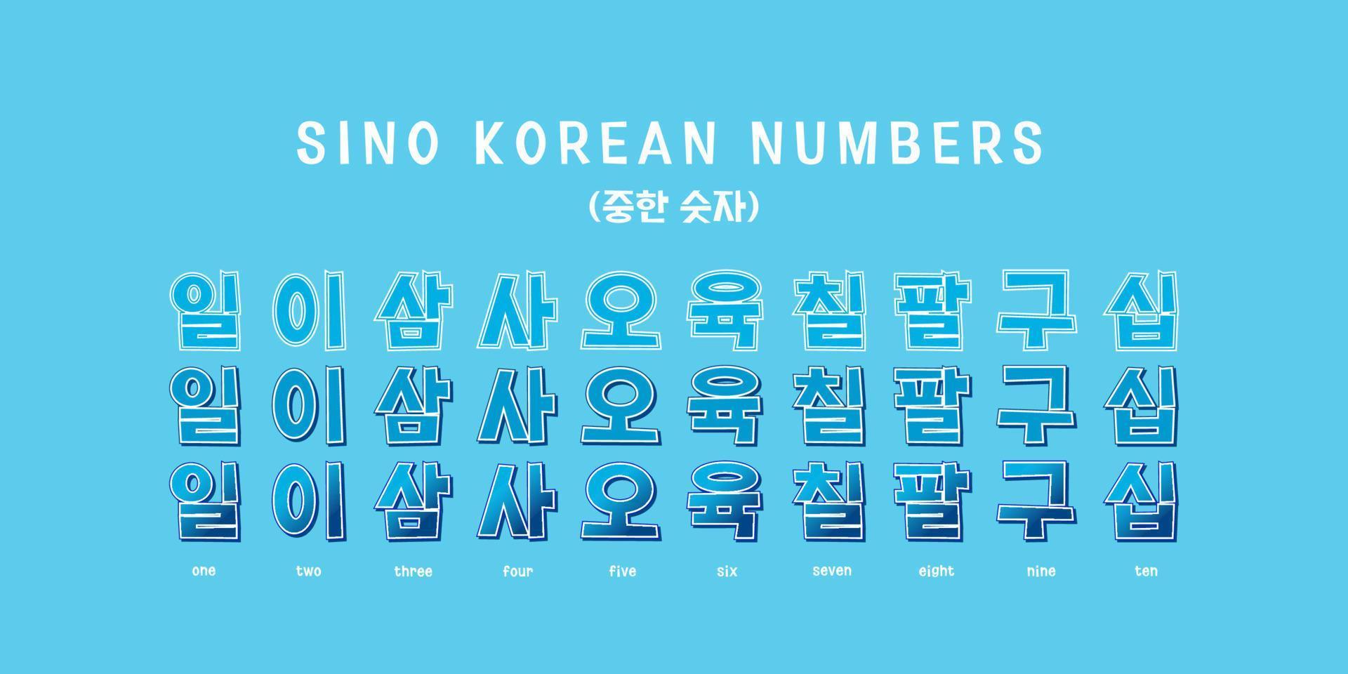 sino coreano números tipografia vetor
