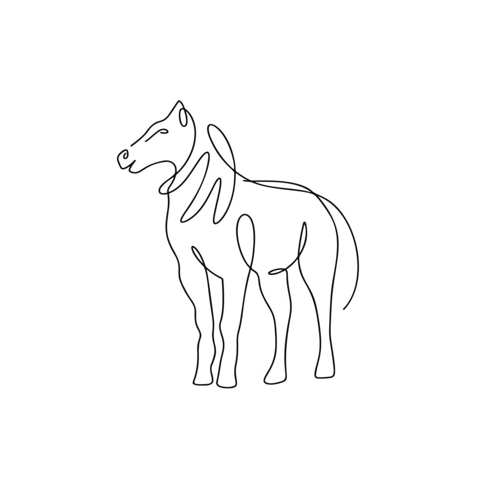 cavalo ilustração dentro linha arte estilo isolado em branco vetor