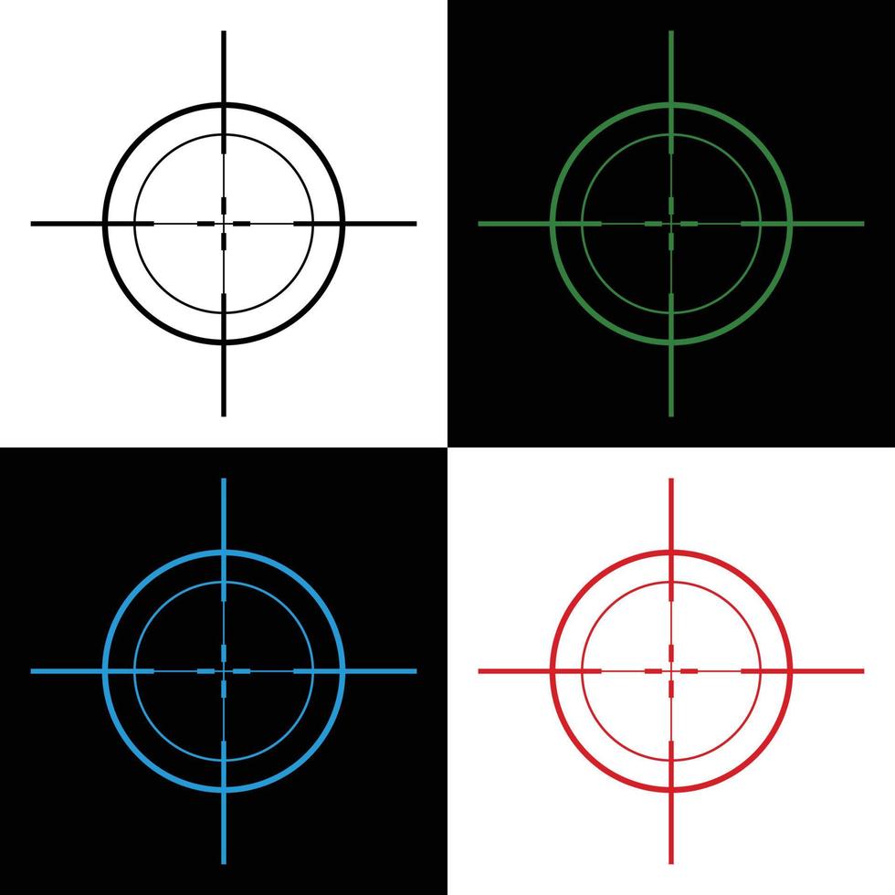 arma de fogo vista mira alvo isolado vetor ilustração dentro Preto ,verde e vermelho