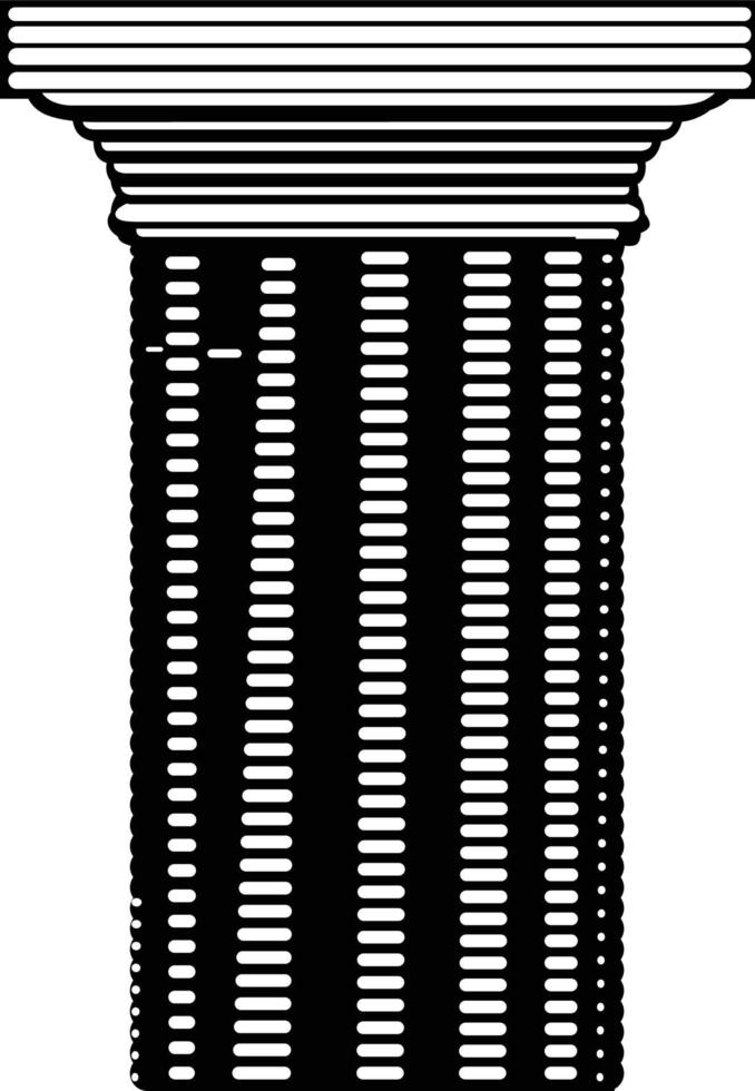 pilar, diferente tipo do coluna, triangular coluna simples único estilo vetor ilustração Preto e branco.