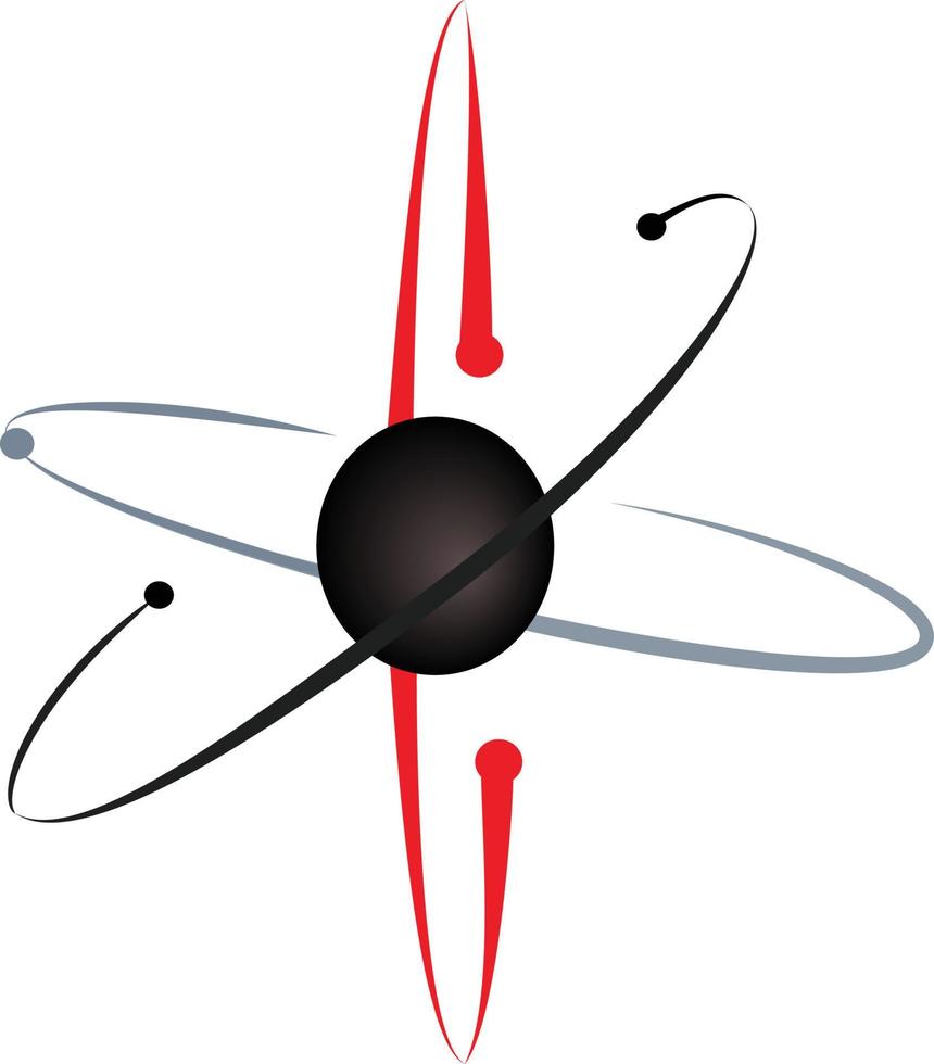 átomo vermelho cinzento Preto logotipo símbolo 3d vetor grampo arte