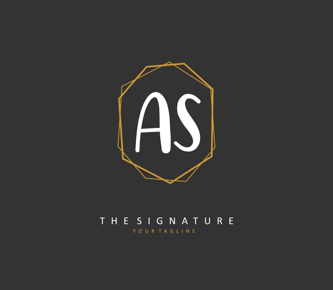 uma s Como inicial carta caligrafia e assinatura logotipo. uma conceito caligrafia inicial logotipo com modelo elemento. vetor