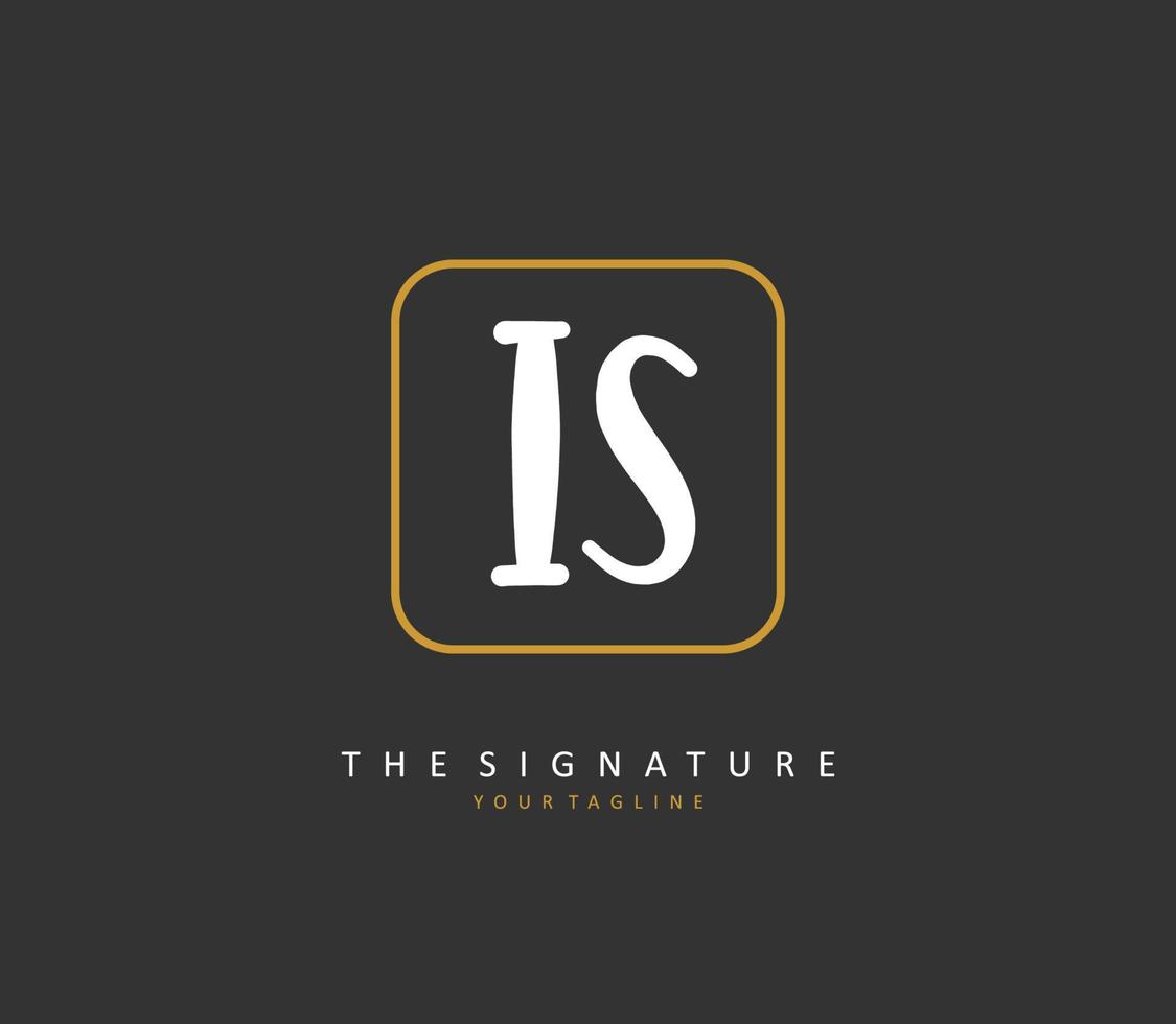 Eu s é inicial carta caligrafia e assinatura logotipo. uma conceito caligrafia inicial logotipo com modelo elemento. vetor