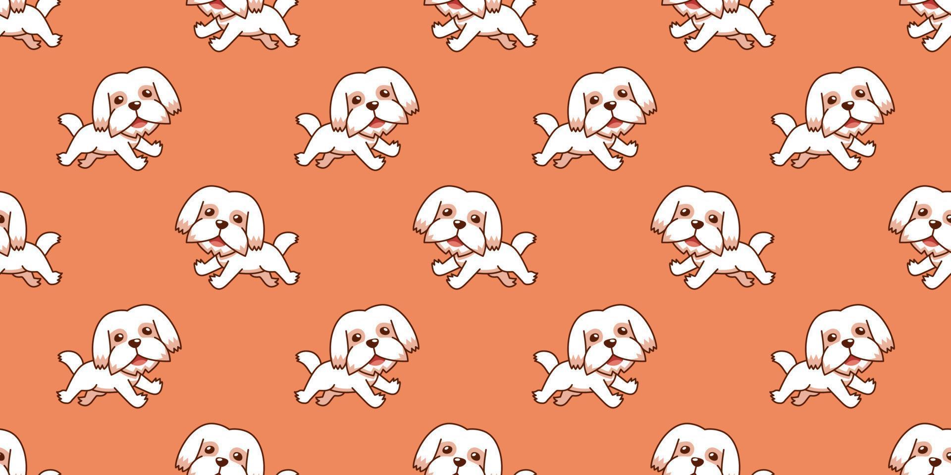 vetor desenho animado shih tzu cachorro desatado padronizar fundo