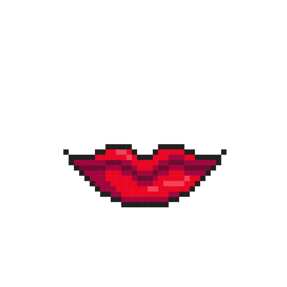 vermelho sexy lábio dentro pixel arte estilo vetor