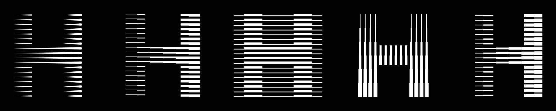 conjunto monograma logotipo carta h linhas abstrato moderno arte vetor ilustração