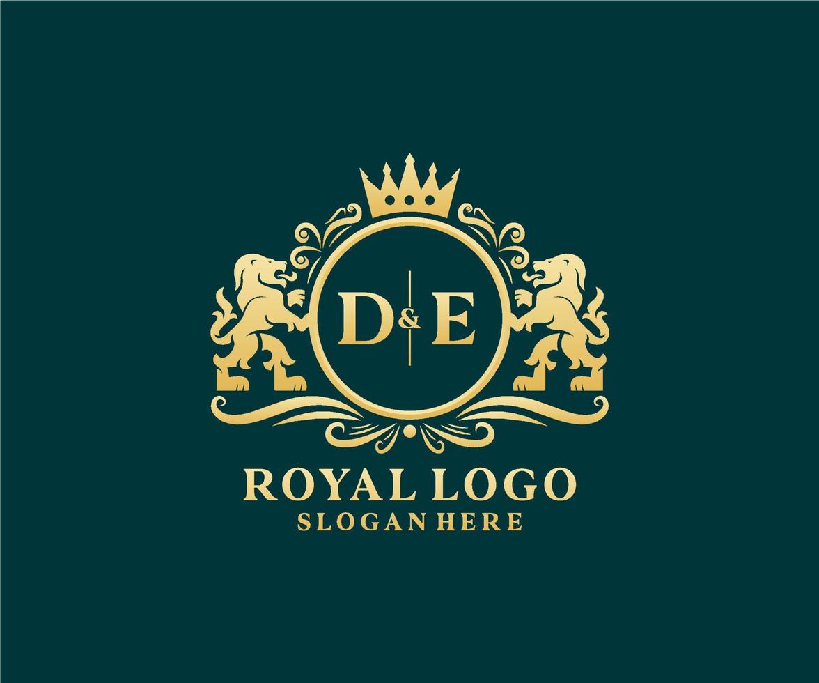 inicial de letra leão modelo de logotipo de luxo real em arte vetorial para restaurante, realeza, boutique, café, hotel, heráldica, joias, moda e outras ilustrações vetoriais. vetor