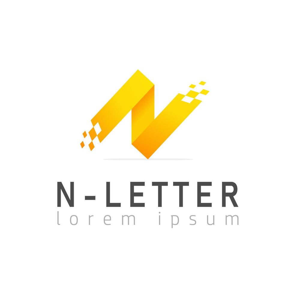 elementos de modelo de design de ícone de logotipo letra n vetor