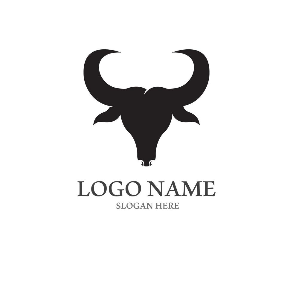 touro chifre logotipo com modelo vetor estilo.