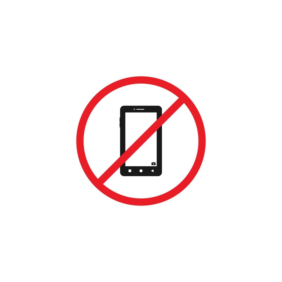 não telefone logotipo modelo. celular usar proibição ícone. vetor silencioso modo.