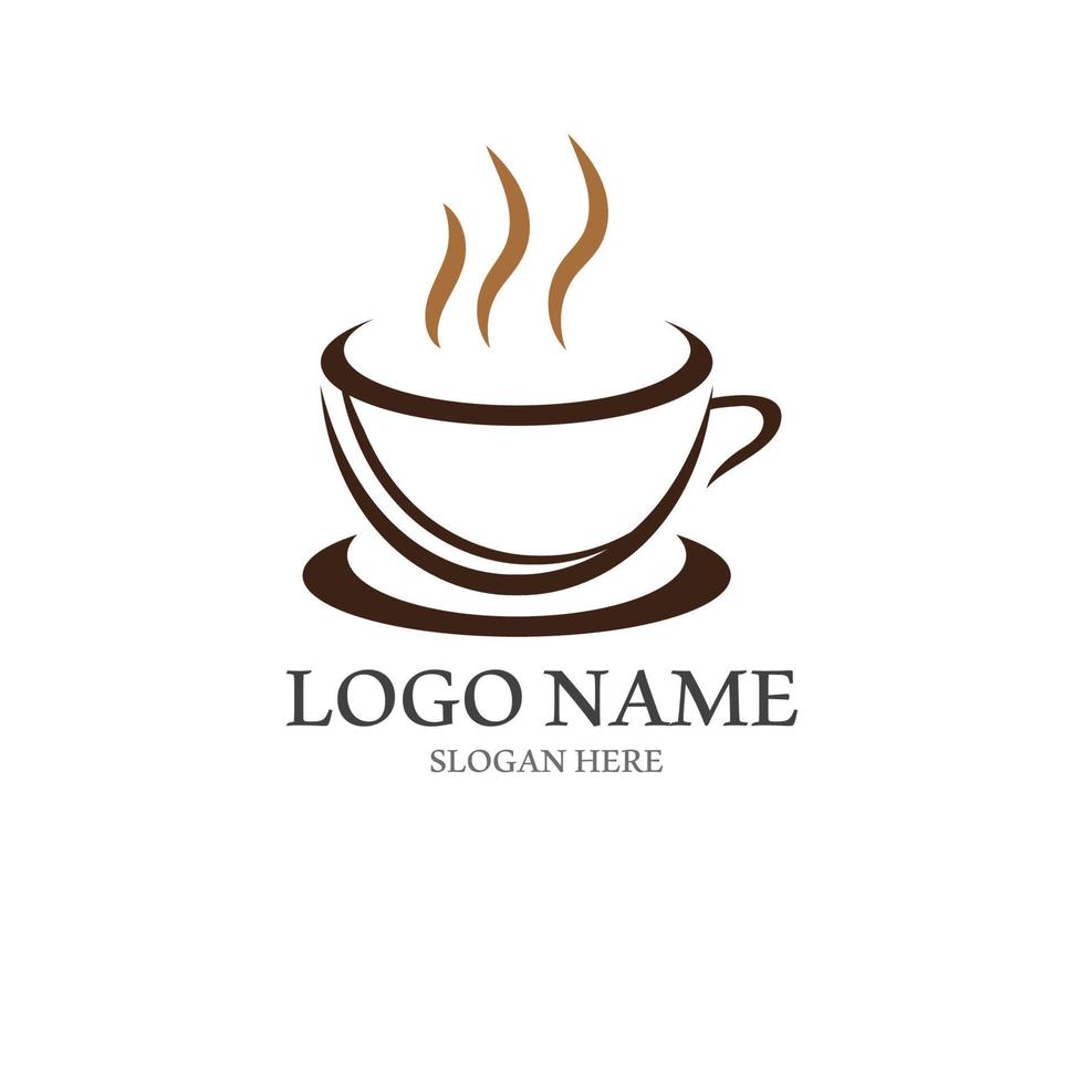 café copo logotipo com vetor estilo modelo