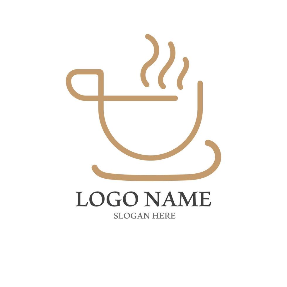 café copo logotipo com vetor estilo modelo