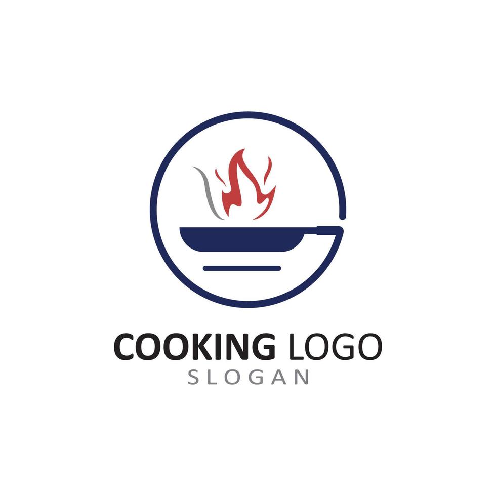 utensílios logotipo para cozinhando com conceito vetor modelo