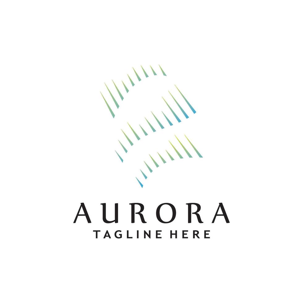 aurora luz onda logotipo modelo vetor