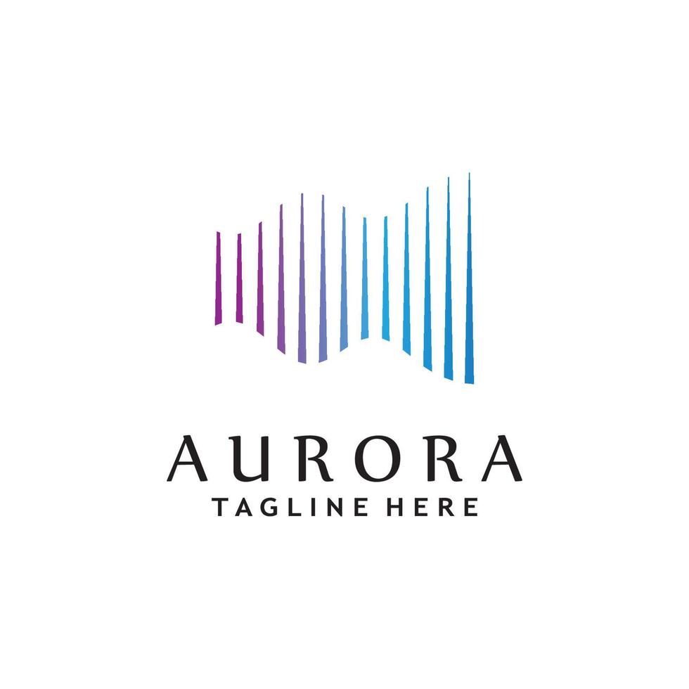 aurora luz onda logotipo modelo vetor