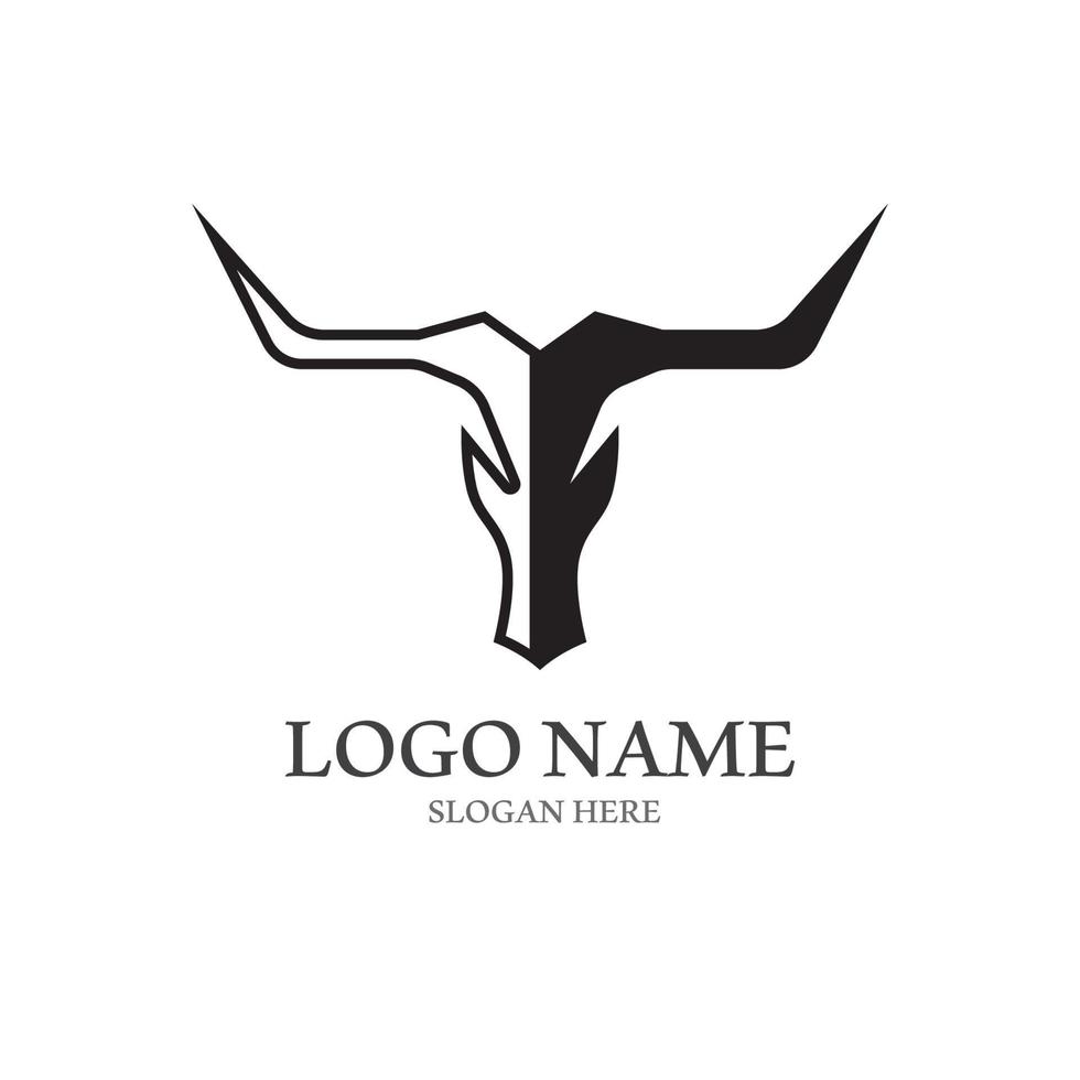 touro chifre logotipo com modelo vetor estilo.