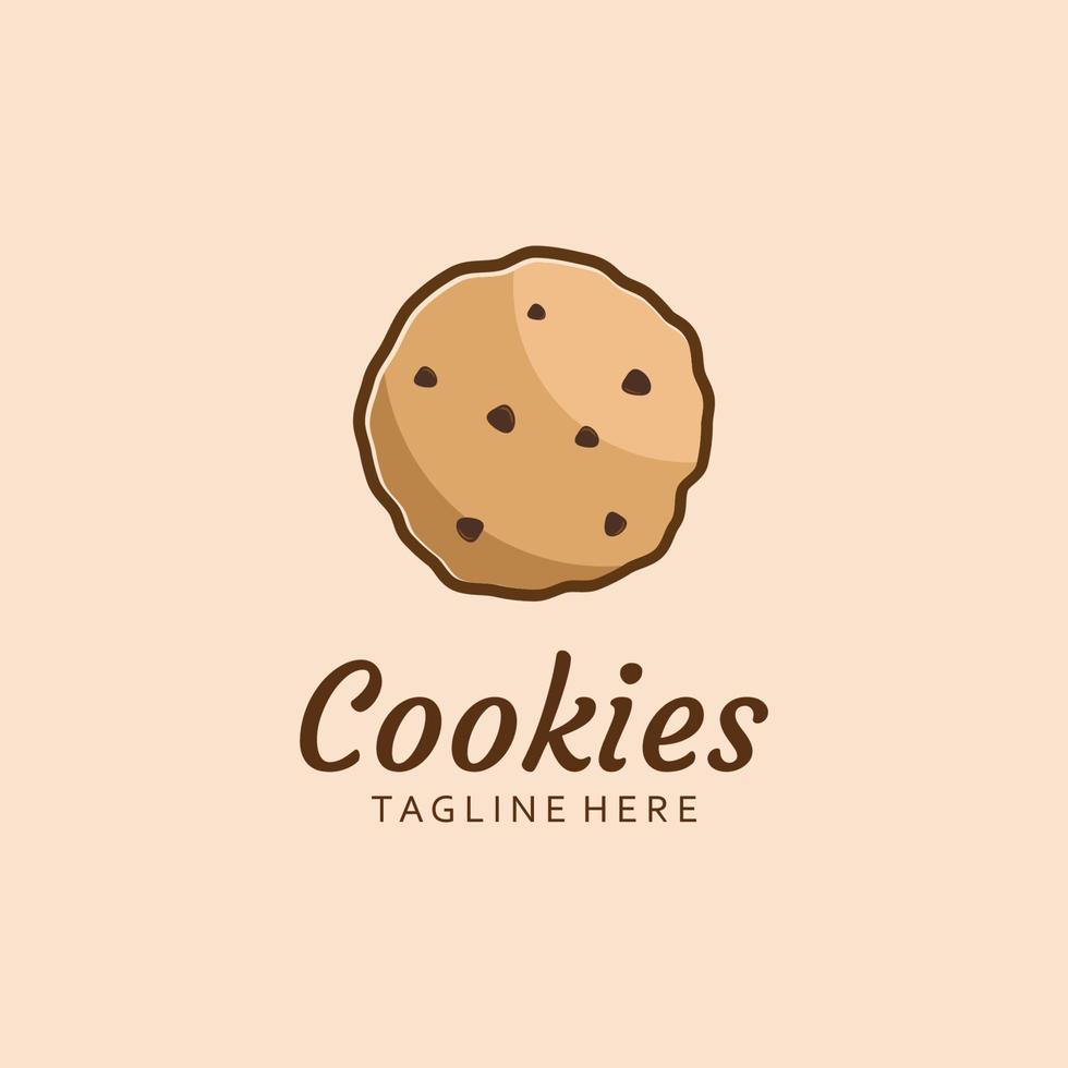 desenho animado chocolate biscoitos logotipo modelo. vetor ilustração.