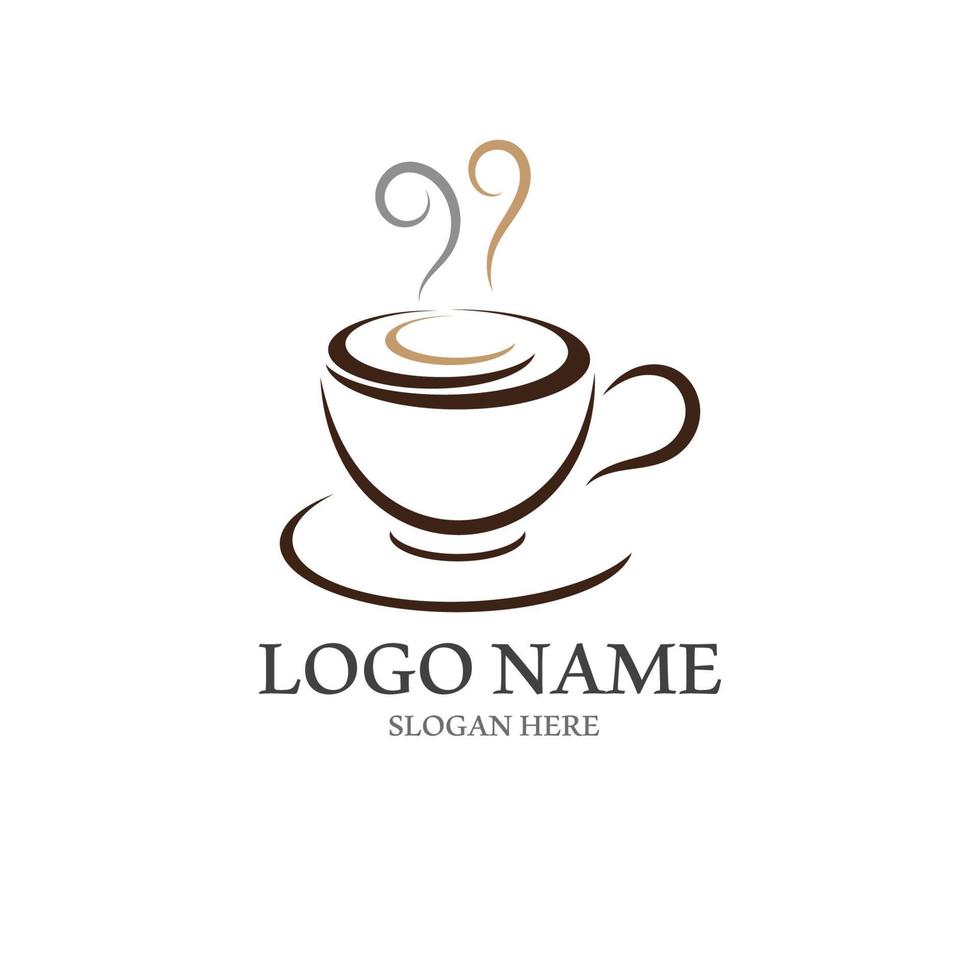 café copo logotipo com vetor estilo modelo