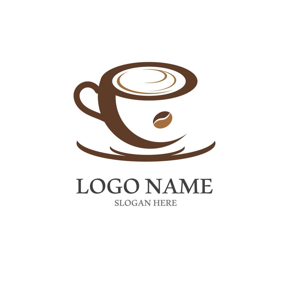 café copo logotipo com vetor estilo modelo