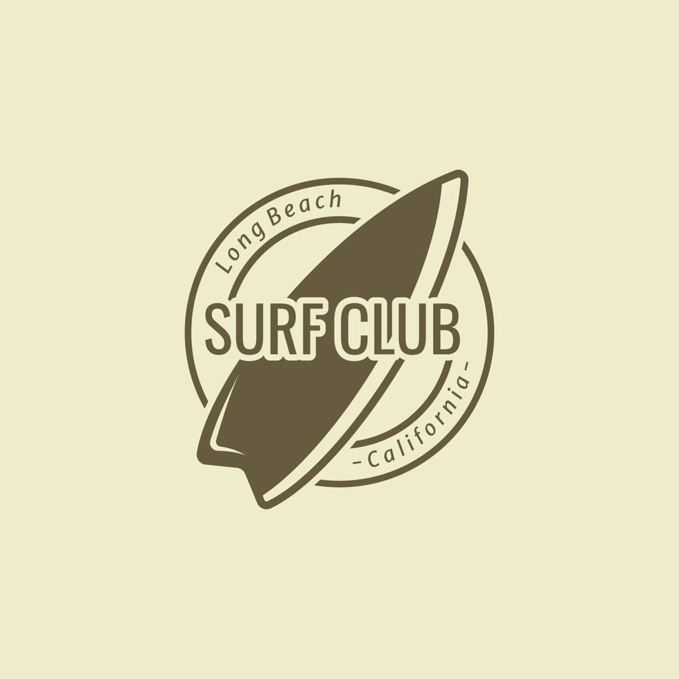 prancha de surfe vintage logotipo modelo. vetor