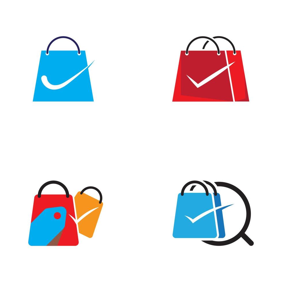 compras saco logotipo vetor ilustração modelo