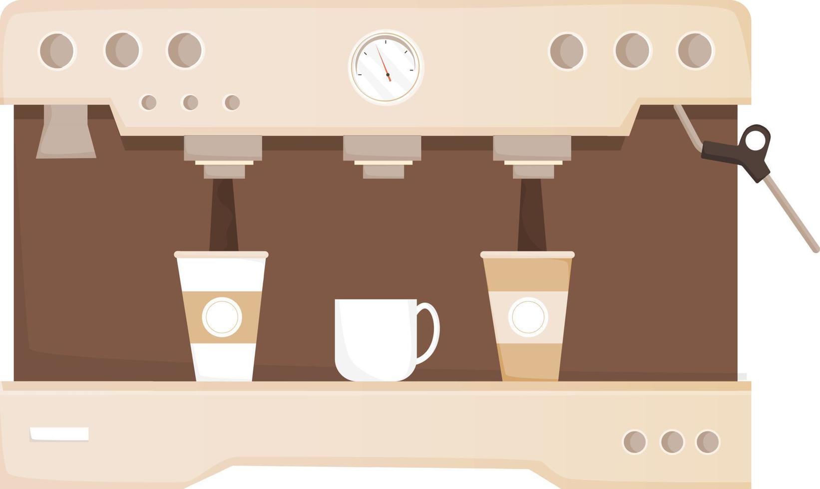 frente Visão do café máquina. vetor ilustração do café criador em branco fundo.