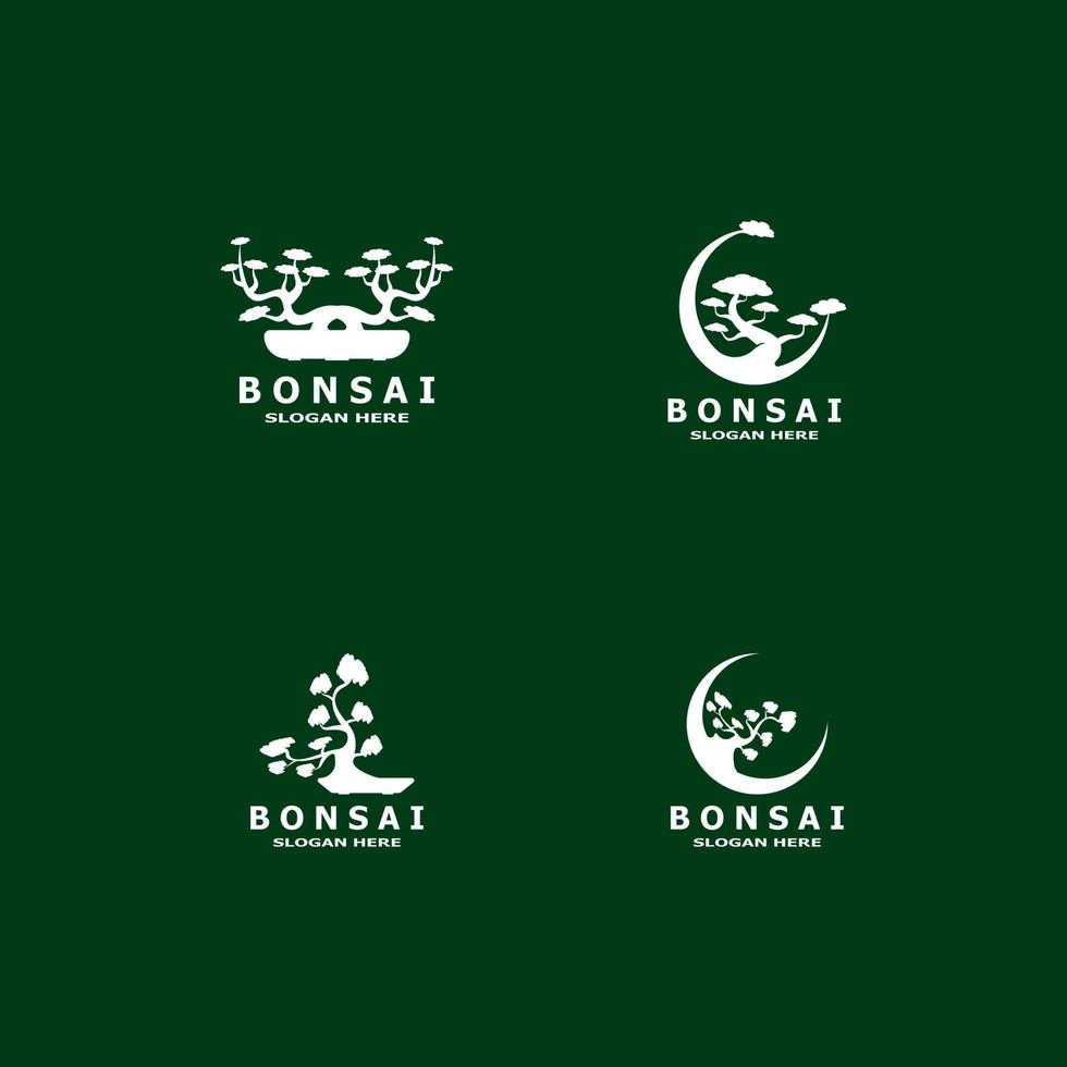 bonsai árvore plantar vetor logotipo ilustração