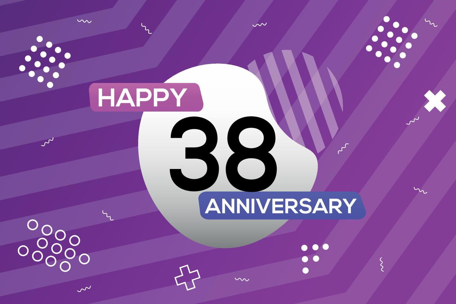38º ano aniversário logotipo vetor Projeto aniversário celebração com colorida geométrico formas abstrato ilustração