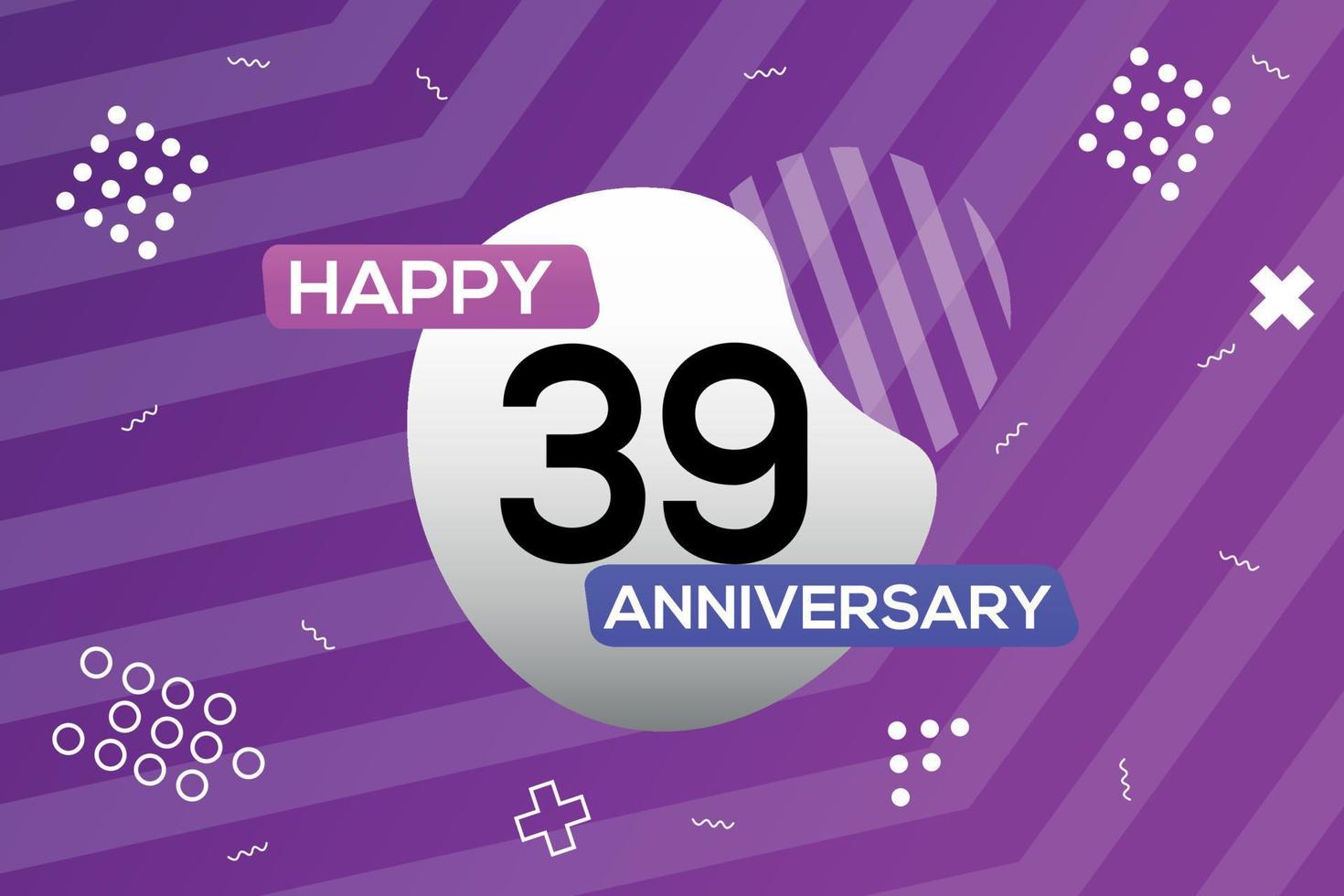 39º ano aniversário logotipo vetor Projeto aniversário celebração com colorida geométrico formas abstrato ilustração