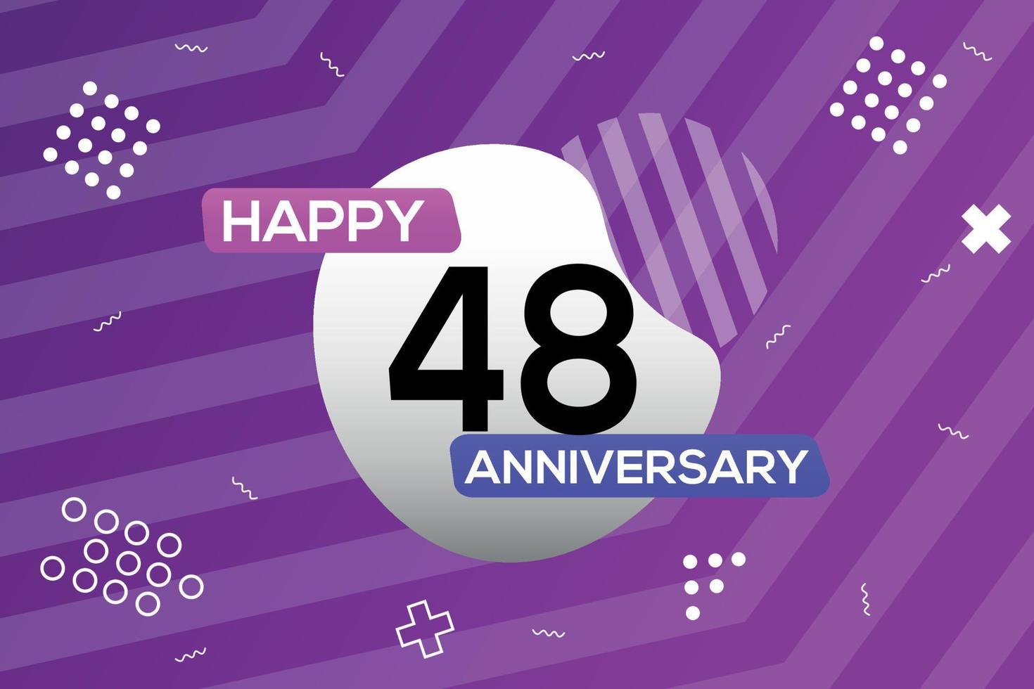 48º ano aniversário logotipo vetor Projeto aniversário celebração com colorida geométrico formas abstrato ilustração