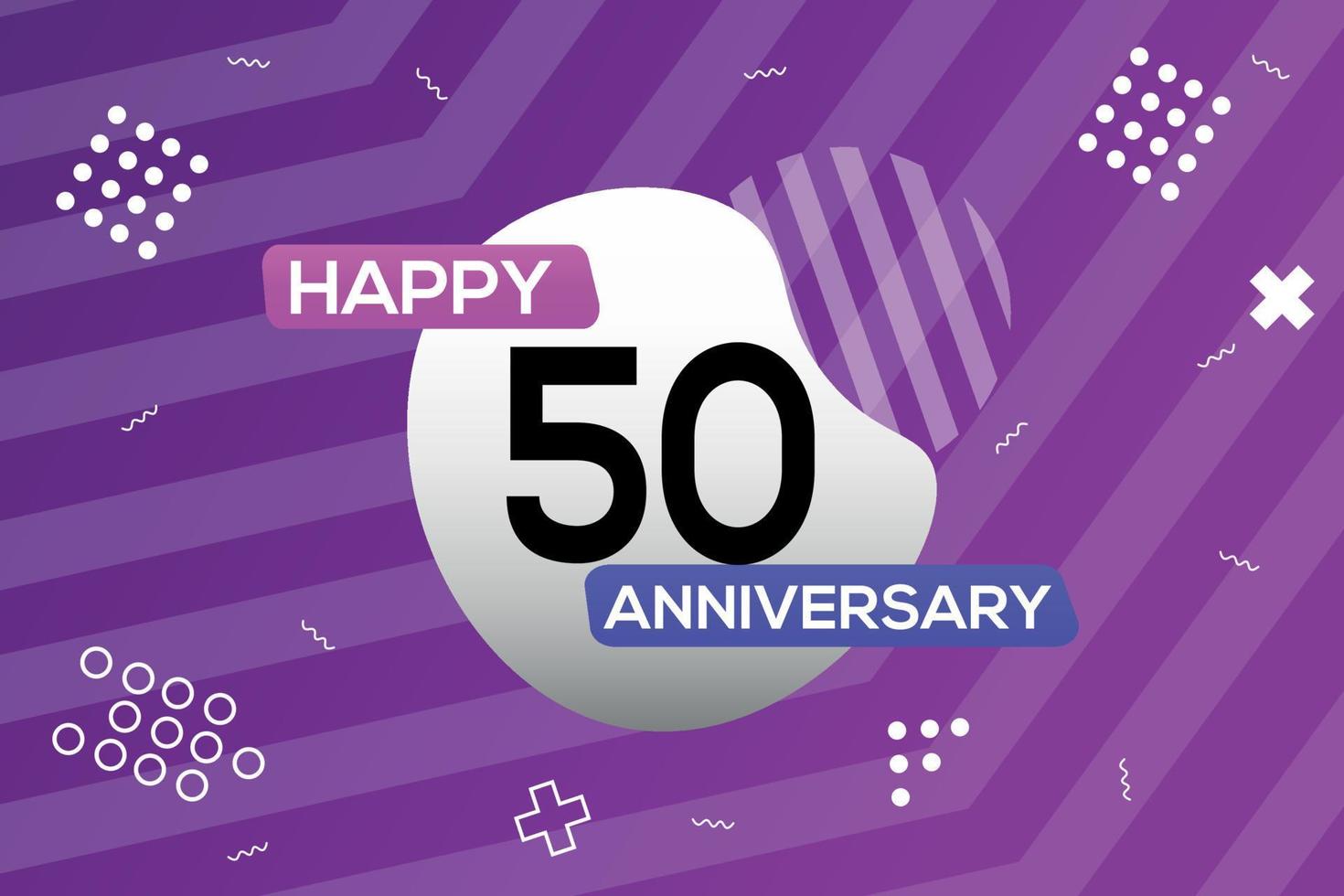50 ano aniversário logotipo vetor Projeto aniversário celebração com colorida geométrico formas abstrato ilustração