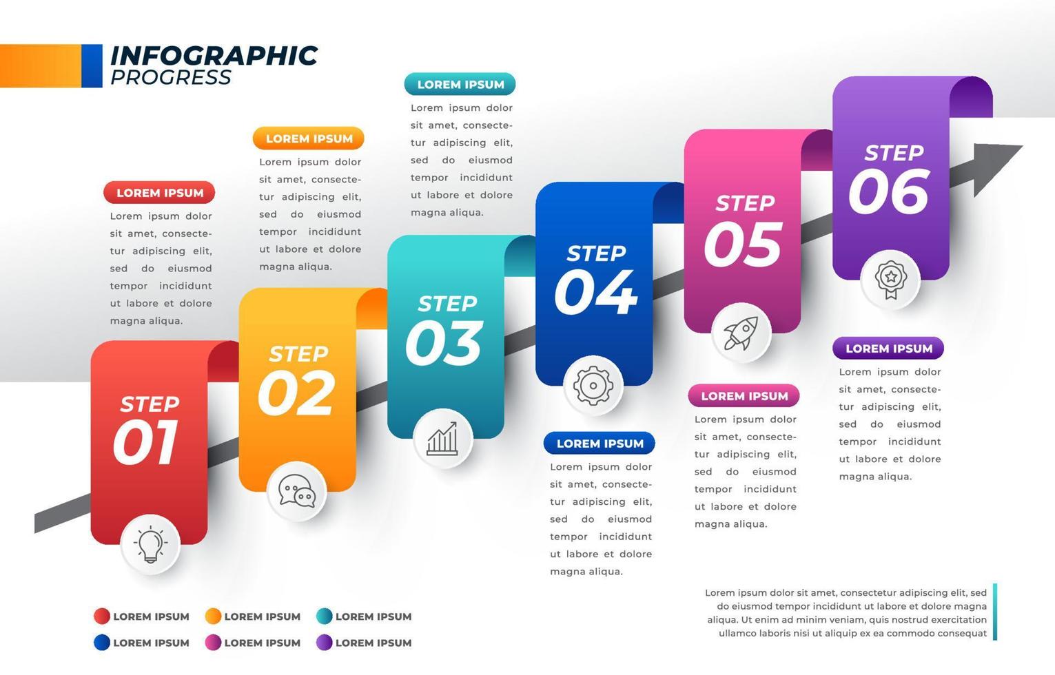 progresso infográfico modelo vetor