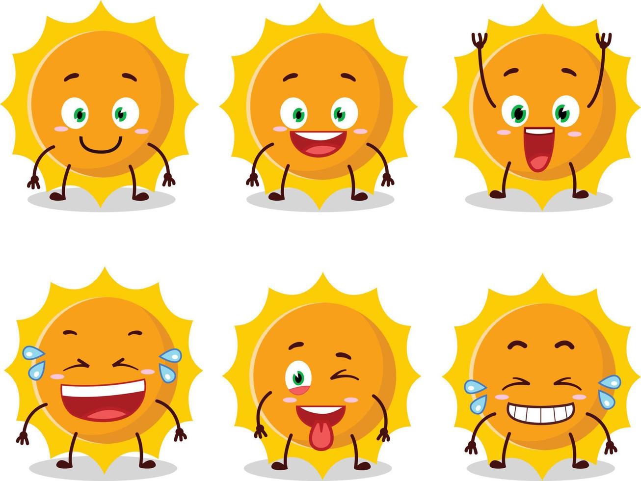 desenho animado personagem do Sol com sorrir expressão vetor
