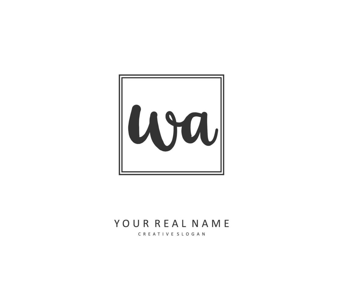 W uma wa inicial carta caligrafia e assinatura logotipo. uma conceito caligrafia inicial logotipo com modelo elemento. vetor