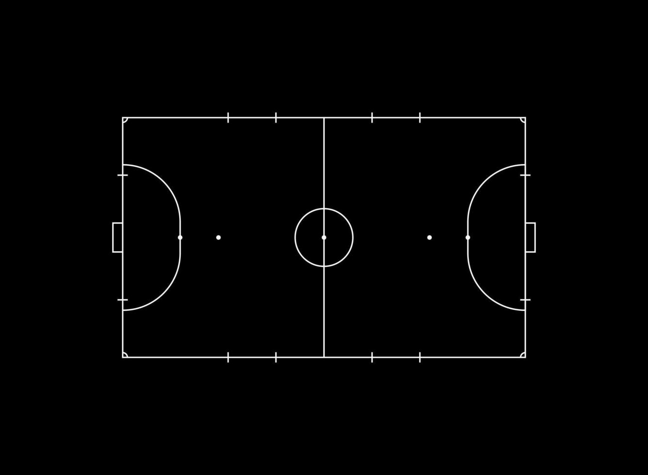 futsal quadra ou interior futebol campo disposição para ilustração, pictograma, infográfico, fundo ou para gráfico Projeto elemento. vetor ilustração