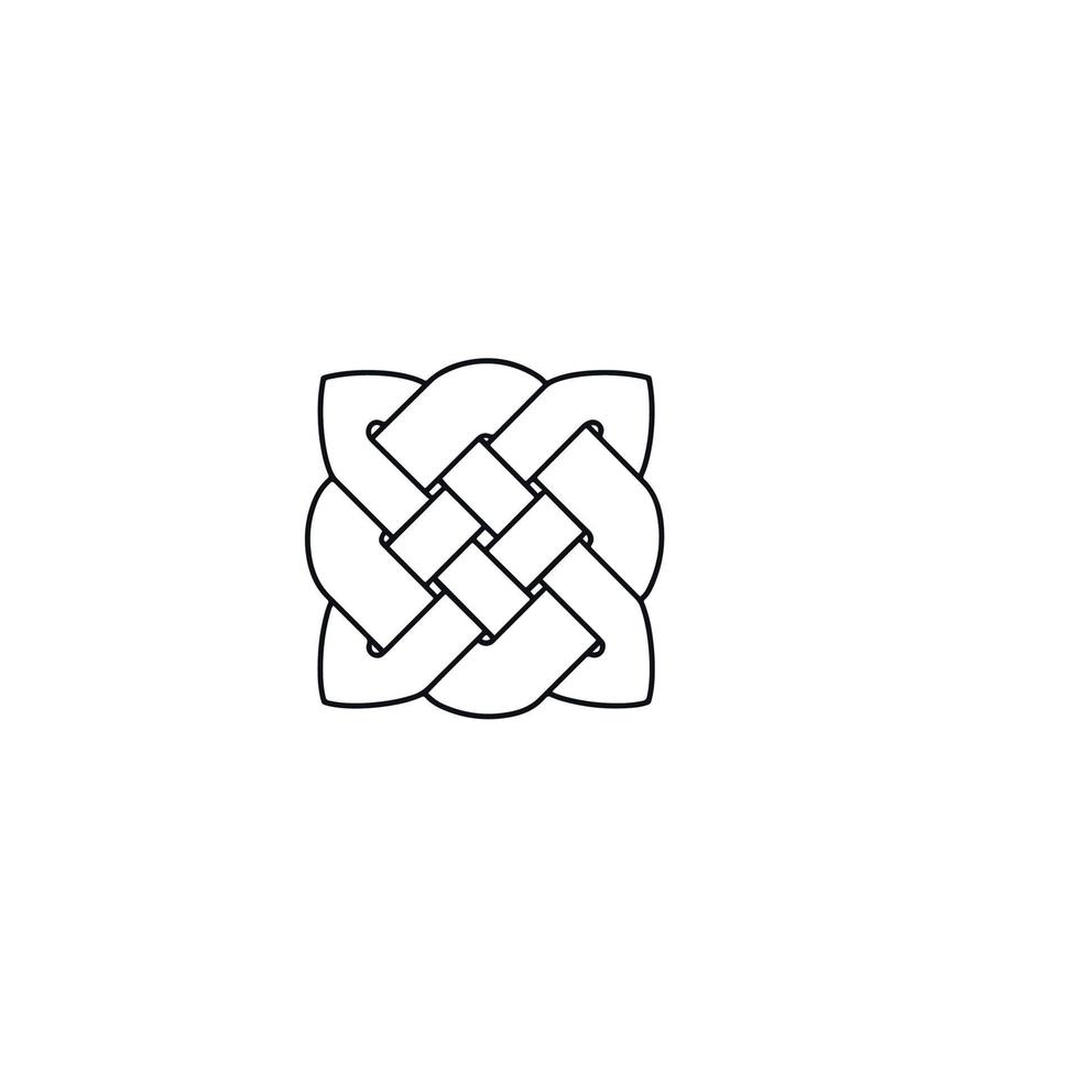 céltico nó quatro de quatro 4x4 linha padronizar mão desenhado coloração símbolo vetor