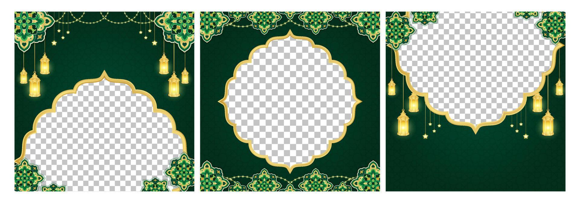 islâmico enfeite modelo para fundo, oferta, produtos foto, foto quadro, twibbon, bandeira, poster, cobrir projeto, envelope, social meios de comunicação alimentar. Ramadã kareem e eid Mubarak 2023 cumprimento conceito vetor