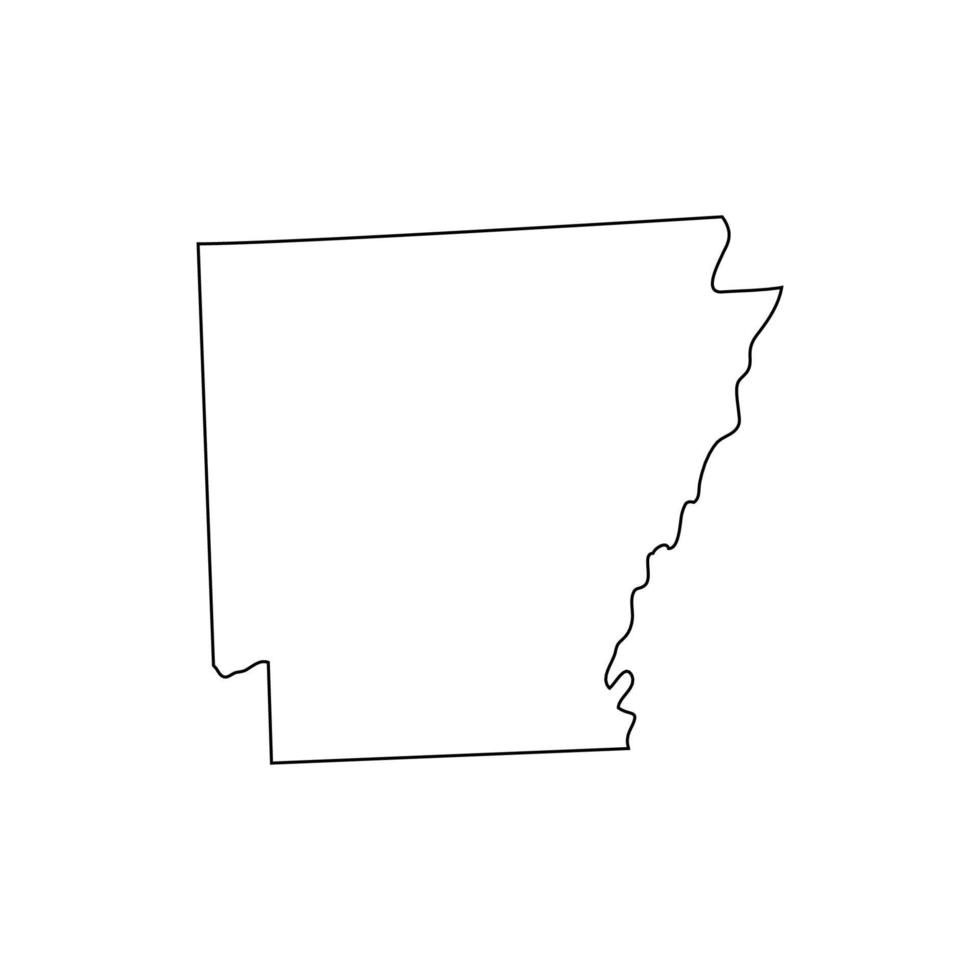 Arkansas - nos estado. contorno linha dentro Preto cor. vetor ilustração. eps 10