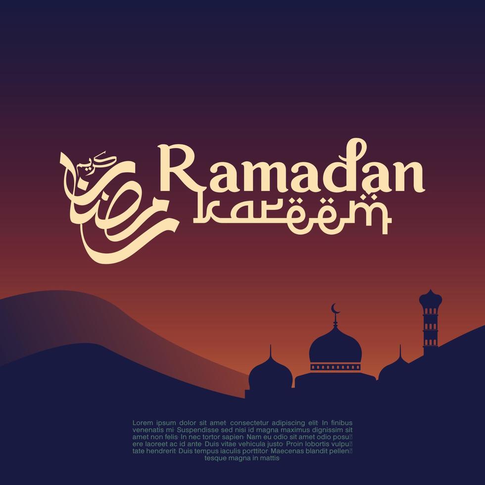 Ramadã kareem vetor Projeto para bandeira, cartão, poster, social meios de comunicação alimentar, e fundo. a Ramadã kareem, eid al-fitr e eid al-adha. vetor