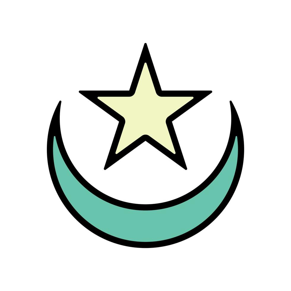 ilustração do uma crescente lua e estrela. islâmico símbolo. islâmico ícones pode estar usava para a mês do Ramadã, eid e eid al-adha. para logotipo, local na rede Internet e poster projetos. vetor