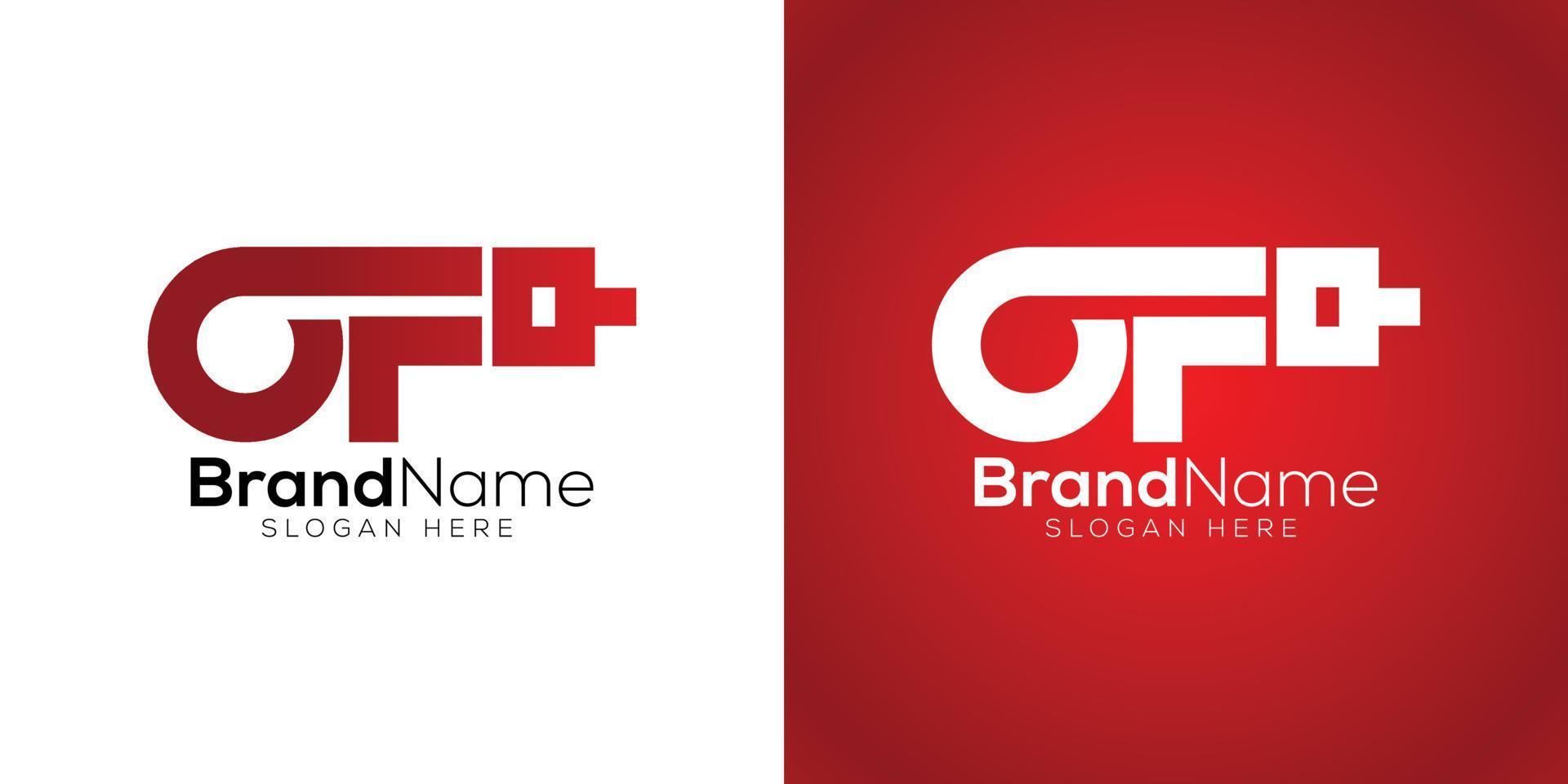 carta o f perfuração máquina ícone logotipo Projeto modelo em branco e vermelho fundo vetor