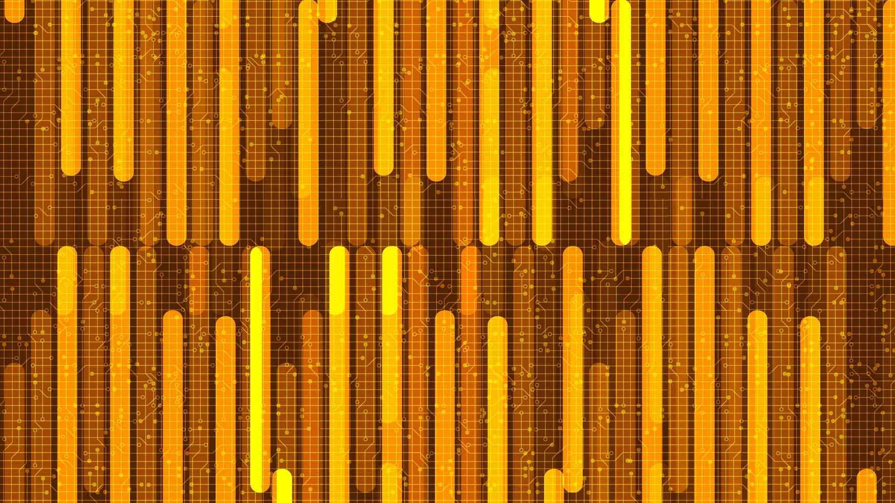 microchip de circuito de linha de velocidade futurista em fundo de tecnologia ouro vetor