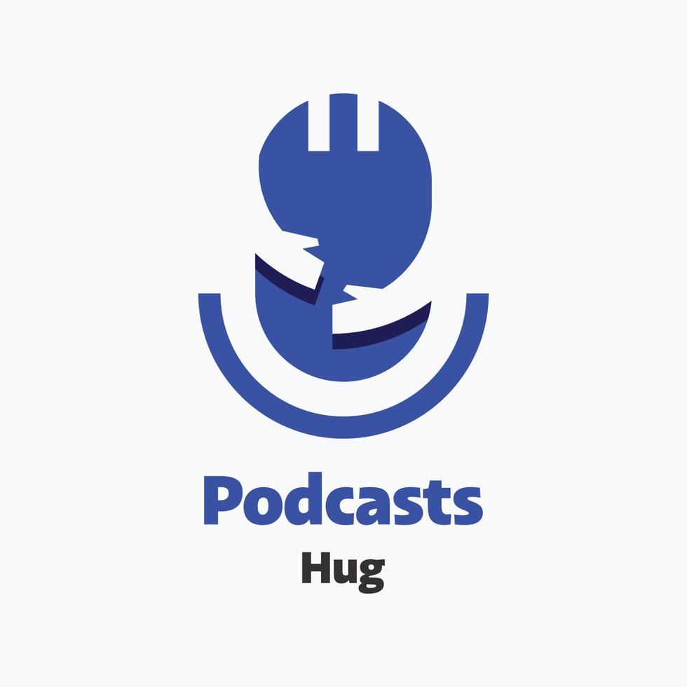 podcasts abraço logotipo vetor