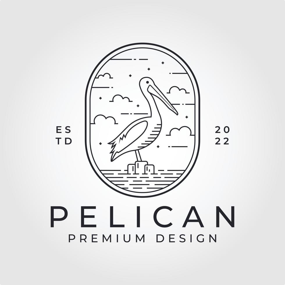 pelicano linha arte mono ilustração vetor Projeto modelo.