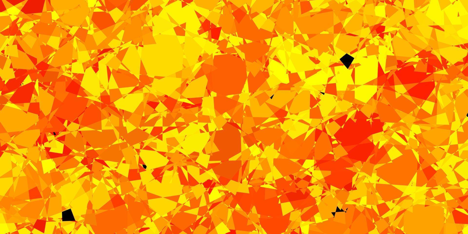 textura vector laranja escuro com triângulos aleatórios.