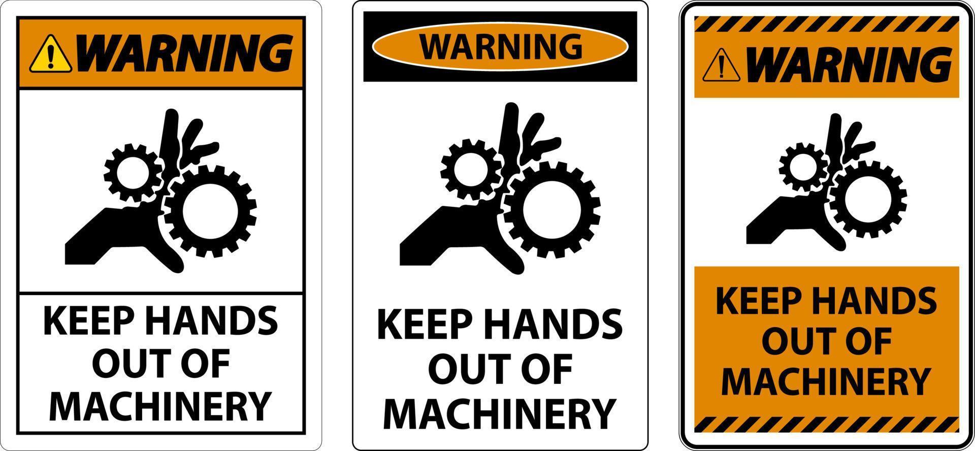 Atenção placa manter mãos Fora do maquinaria vetor