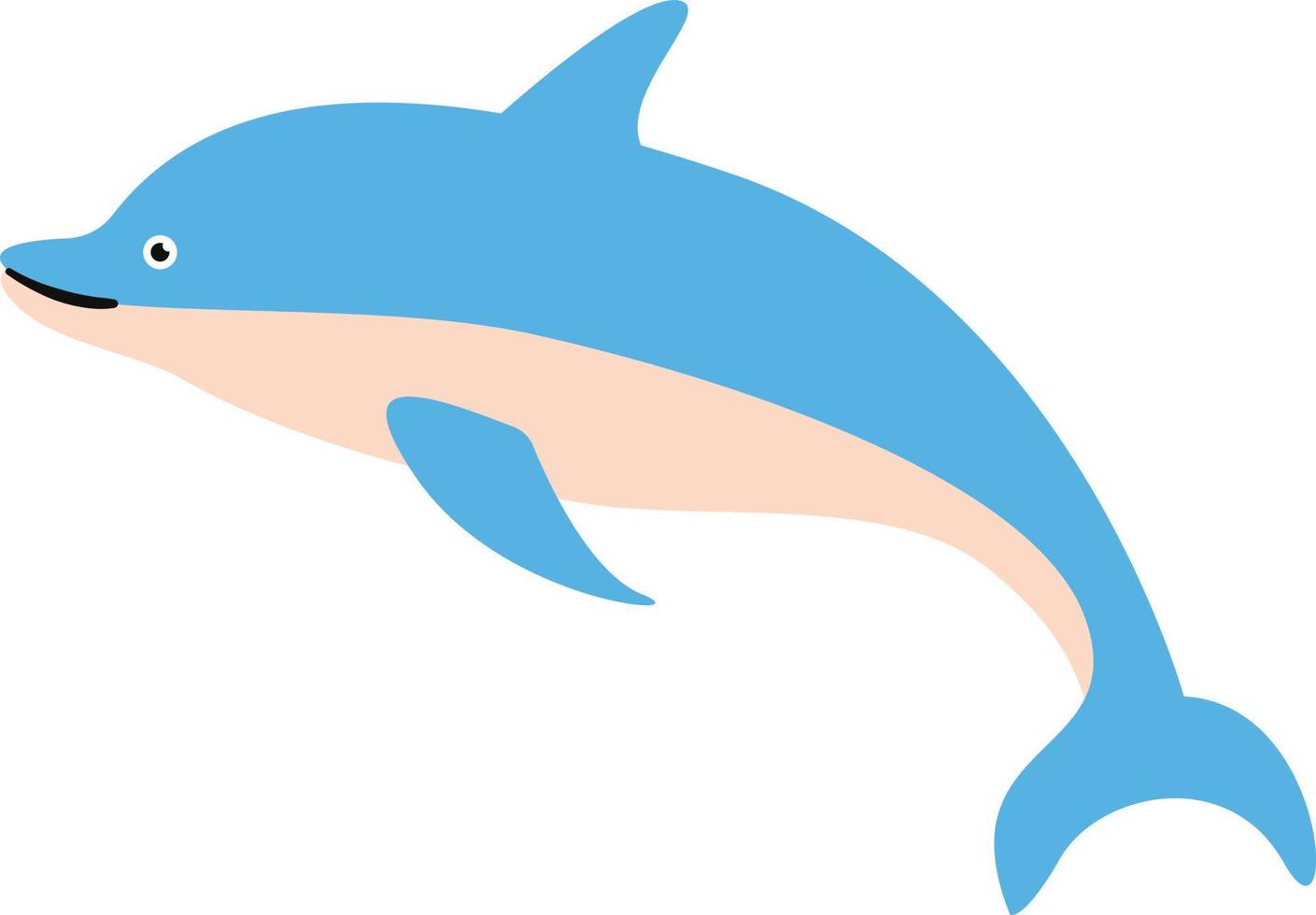 vetor desenho animado engraçado golfinho em branco fundo