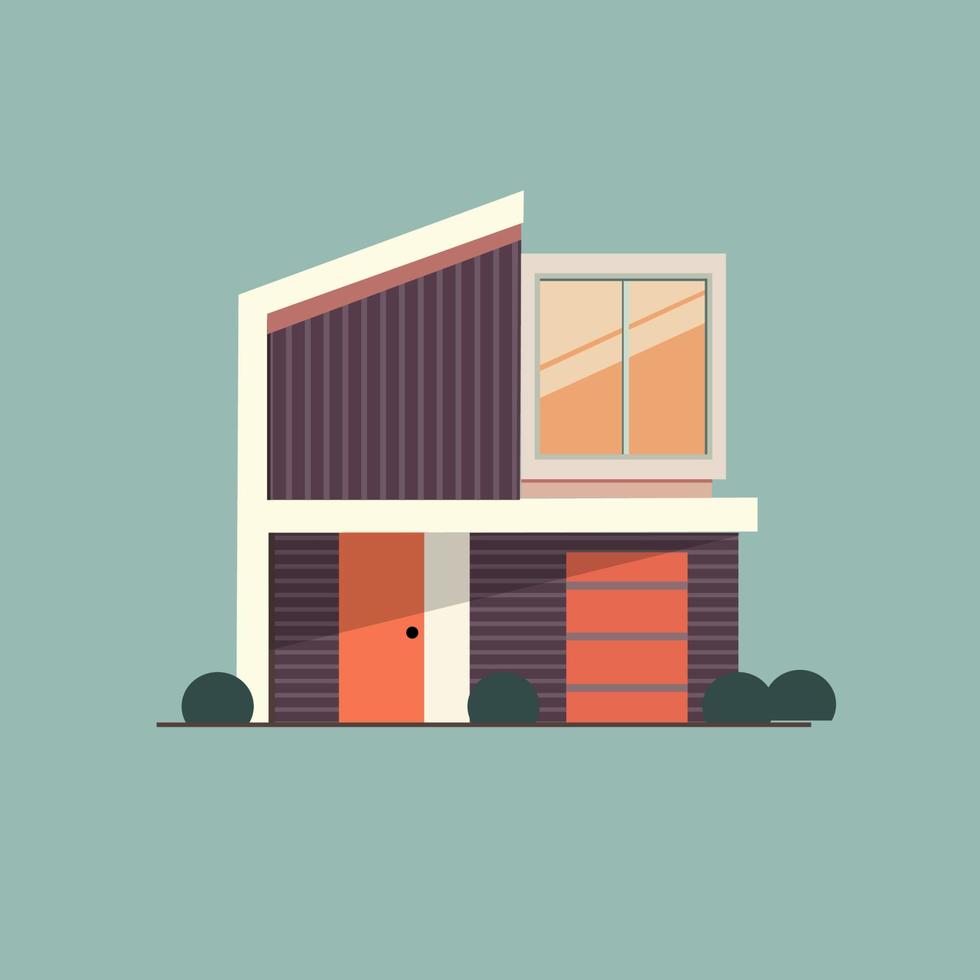 minimalista moderno casa plano ilustração vetor